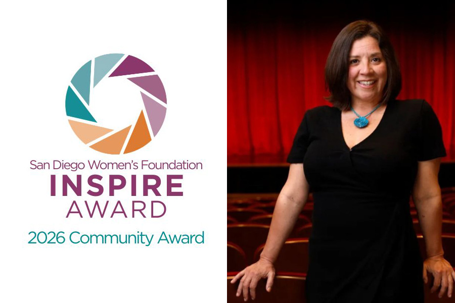 Inspire award logo with photo of Cat Corral