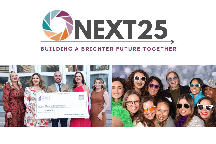 NEXT 25 Logo and photos of professional people smiling